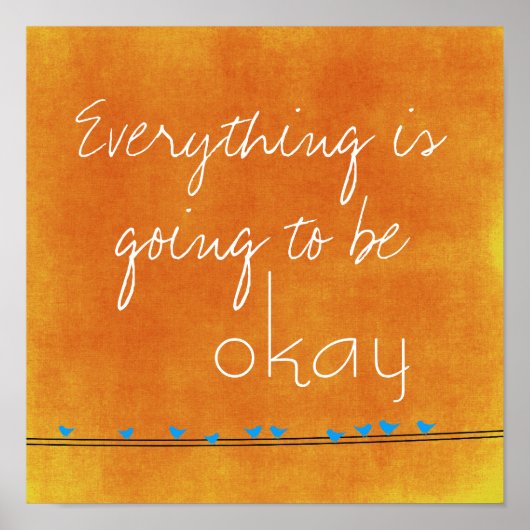 Zitat und Vögel auf Drahtplakaten Poster (Vorne)