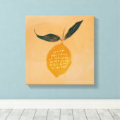 Zitat und Zitrone - inspirierende Wohngestaltung Leinwanddruck (Insitu (Holzboden))