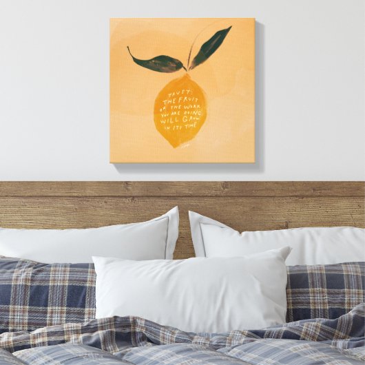 Zitat und Zitrone - inspirierende Wohngestaltung Leinwanddruck (Insitu (Schlafzimmer))