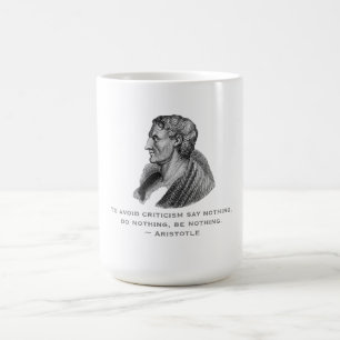 Zitat Vermeide Kritik Philosoph Aristoteles Kaffeetasse