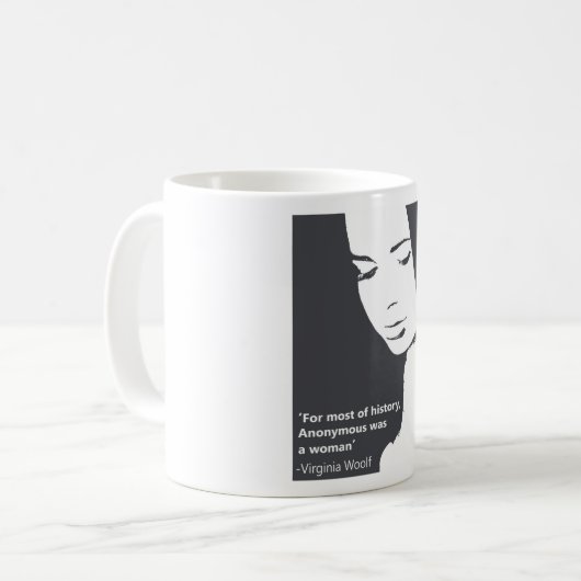 Zitat Virginias Woolf Kaffeetasse (Vorderseite Links)