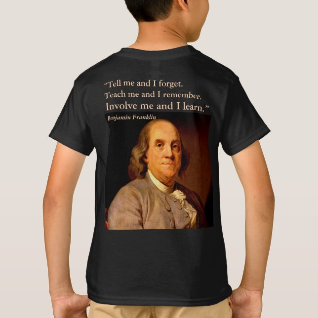 Zitat von Ben Franklin T-Shirt (Rückseite)