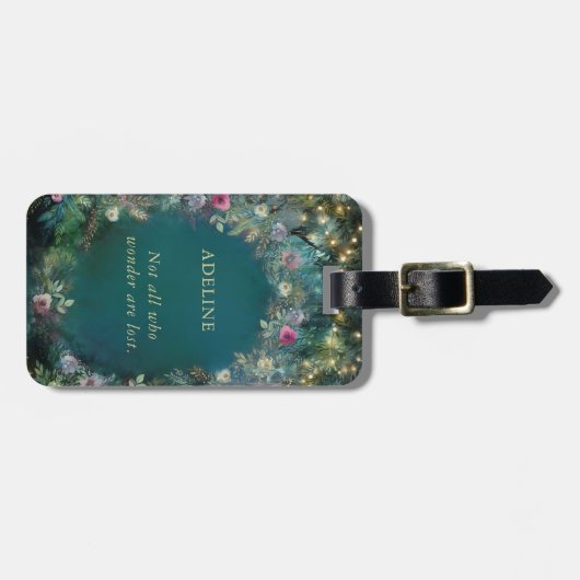 Zitat von bezauberten Waldwilden Rose Fairy Woodla Gepäckanhänger (Vorderseite horizontal)