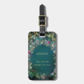 Zitat von bezauberten Waldwilden Rose Fairy Woodla Gepäckanhänger (Vorderseite vertikal)