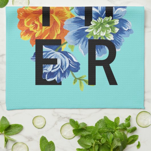 Zitat von Blumensammlern Geschirrtuch (Gefaltet)