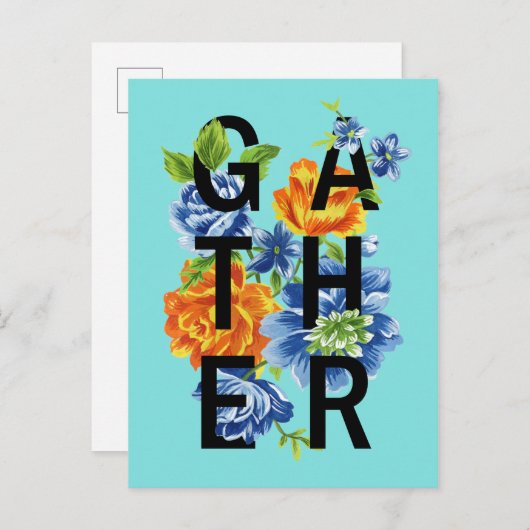 Zitat von Blumensammlern Postkarte (Vorne/Hinten)