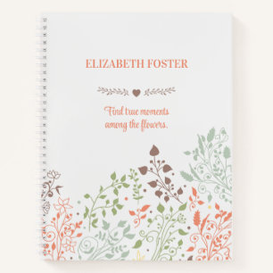 Zitat von Boho Floral Inspiration Notizblock