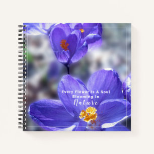 Zitat von Crocus Purple Blumen Notizblock