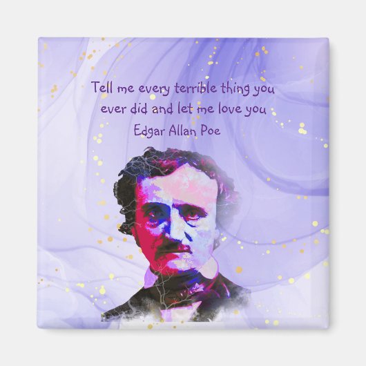 Zitat von Edgar Allan Poe Author Writer Poet Liebe Magnet (Vorne)