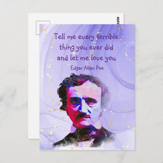 Zitat von Edgar Allan Poe Author Writer Poet Liebe Postkarte (Vorne/Hinten)