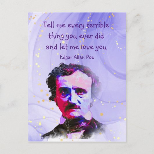 Zitat von Edgar Allan Poe Author Writer Poet Liebe Postkarte (Vorderseite)