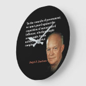 Zitat von Eisenhower zum militärischen Industrieko Große Wanduhr (Winkel)