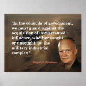 Zitat von Eisenhower zum militärischen Industrieko Poster (Vorne)