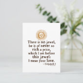 Zitat von Elizabeth I "Goldene Rede" Postkarte (Stehend Vorderseite)