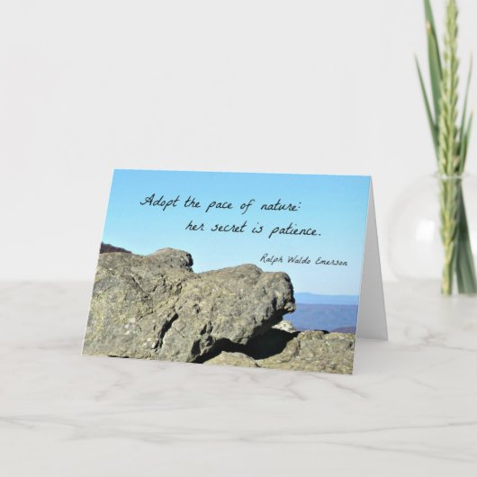 Zitat von Emerson: Adoptier das Tempo der Natur... Karte (Vorderseite)