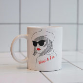 Zitat von Frauen, Silhouette, Rot und Schwarz, Lin Kaffeetasse