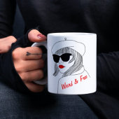 Zitat von Frauen, Silhouette, Rot und Schwarz, Lin Kaffeetasse