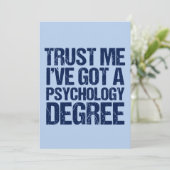 Zitat von Funny Psychology Abschluss Psychologin Karte (Stehend Vorderseite)