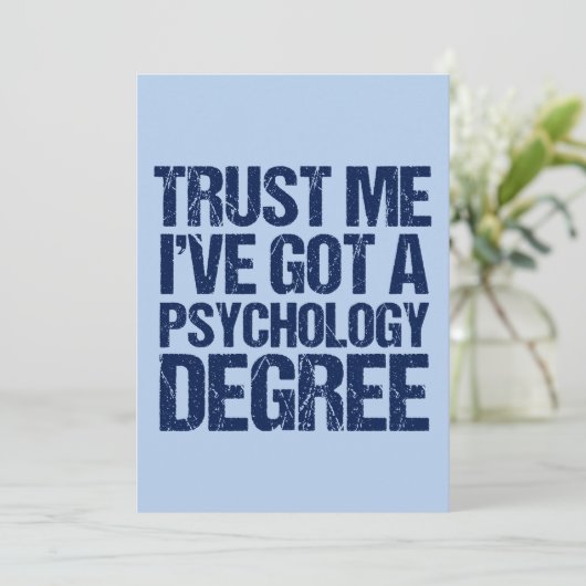 Zitat von Funny Psychology Abschluss Psychologin Karte (Stehend Vorderseite)