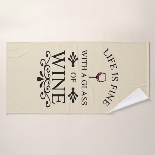 Zitat von "Funny Wine Drinker" Badehandtuch (Badehandtuch)