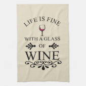 Zitat von "Funny Wine Drinker" Geschirrtuch (Vertikal)