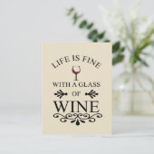 Zitat von "Funny Wine Drinker" Postkarte (Stehend Vorderseite)