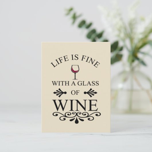 Zitat von "Funny Wine Drinker" Postkarte (Stehend Vorderseite)