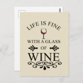 Zitat von "Funny Wine Drinker" Postkarte (Vorne/Hinten)