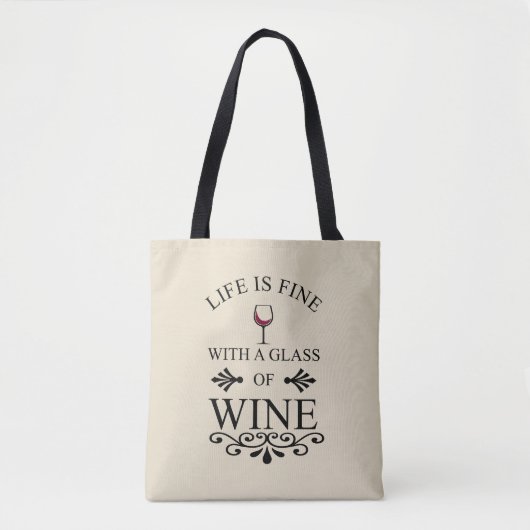Zitat von "Funny Wine Drinker" Tasche (Vorderseite)