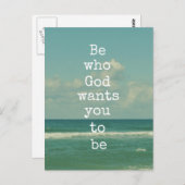 Zitat von Gott: Sei, wer Gott dich will Postkarte (Vorne/Hinten)