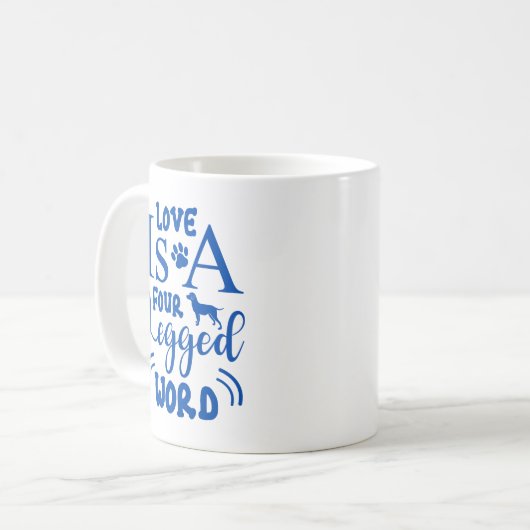 Zitat von Haustieren: Liebe ist ein viereckiges Wo Kaffeetasse (Vorderseite Links)