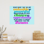 Zitat von Hillary Clinton Inspirational Dreams Poster (Kitchen)