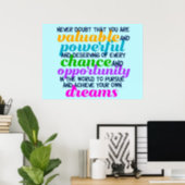 Zitat von Hillary Clinton Inspirational Dreams Poster (Home Office)