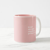 Zitat von inspirierendem Rosa und weißem Herz Zweifarbige Tasse (VorderseiteRechts)