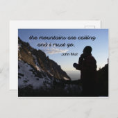 Zitat von John Muir: Die Berge rufen Postkarte (Vorne/Hinten)