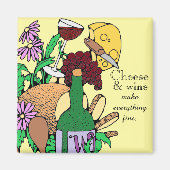 Zitat von Käse- und Weinliebhabern Magnet (Vorne)