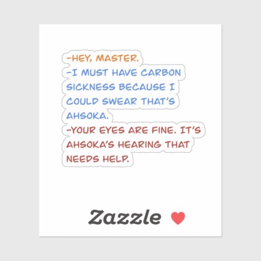 Zitat von Klonkriegen Aufkleber (Blatt)