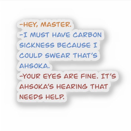 Zitat von Klonkriegen Aufkleber (Vorderseite)