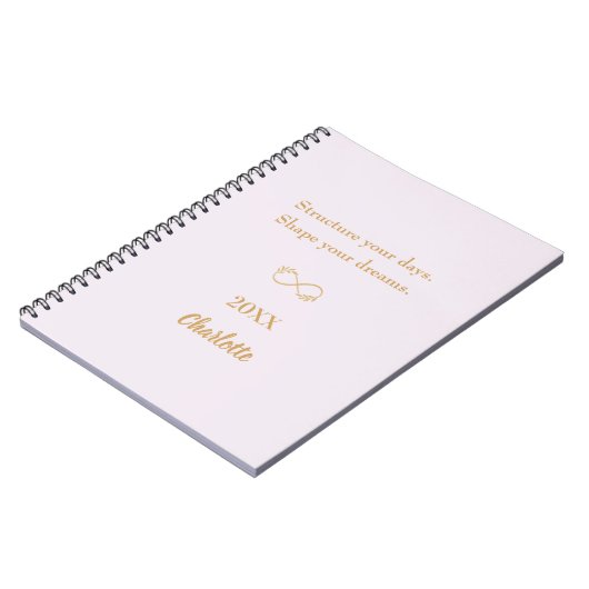 Zitat von Lavendel rosa Gold inspirierend Notizblock (Linke Seite)