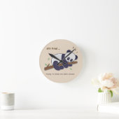 Zitat von Lazy Panda - Noch müde und dunkle Kreise Runde Wanduhr (Zuhause)