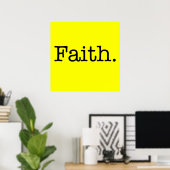 Zitat von Lemon Neon Yellow and Black Faith Poster (Heimbüro)