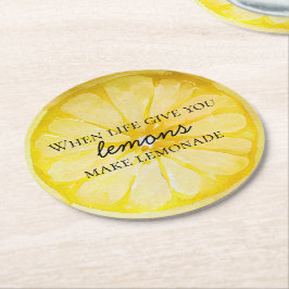 Zitat von Lemon Runder Pappuntersetzer