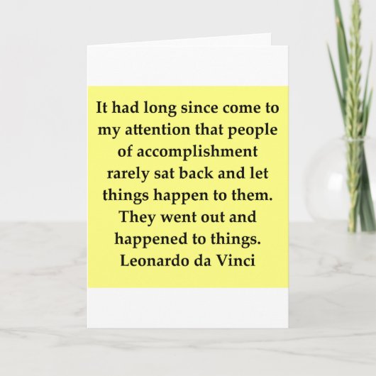 Zitat von Leonardo da Vinci Karte (Vorderseite)