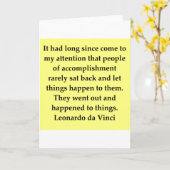 Zitat von Leonardo da Vinci Karte (Gelbe Blume)