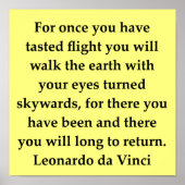 Zitat von Leonardo da Vinci Poster (Vorne)