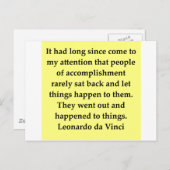 Zitat von Leonardo da Vinci Postkarte (Vorne/Hinten)