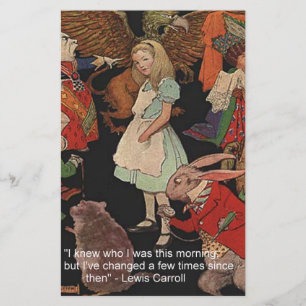 Zitat von Lewis Carroll Illustration & Mind Change Briefpapier