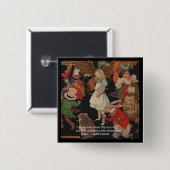 Zitat von Lewis Carroll Illustration & Mind Change Button (Vorne & Hinten)
