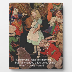 Zitat von Lewis Carroll Illustration & Mind Change Fotoplatte