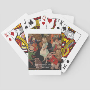 Zitat von Lewis Carroll Illustration & Mind Change Spielkarten